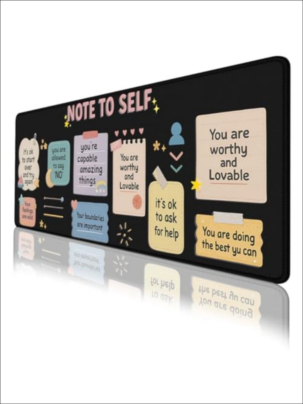 Large Gaming Mouse Pad Positive Quotes Desk Mat Lycra Rubber